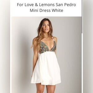 For Love & Lemons San Pedro Boho Festival Mini Dress White $246 Size S